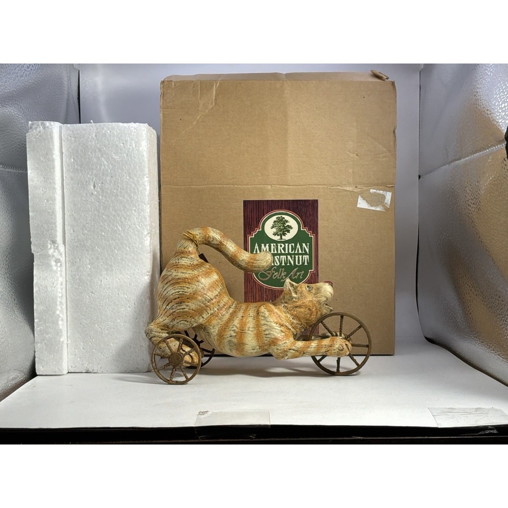 American Chestnut Folk Art Kitty New In Box